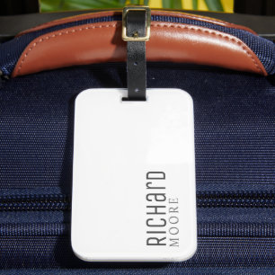 Etiqueta Para Maletas moderno sencillo elegante minimalista blanco negro