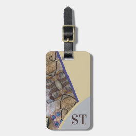 Etiqueta Para Maletas Moderno simple con acentos abstractos Iniciales