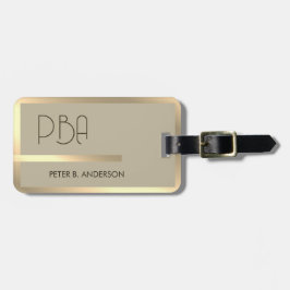 Etiqueta Para Maletas Moderno y elegante nombre en monogramo metálico de