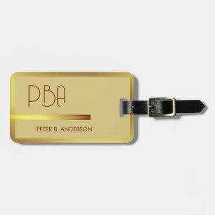 Etiqueta Para Maletas Moderno y elegante nombre en monogramo metálico de