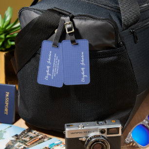Etiqueta Para Maletas Moderno y elegante viaje de Guay Denim Blue Checke