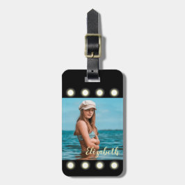 Etiqueta Para Maletas Moderno y exclusivo marco de fotos en cuadrado neg