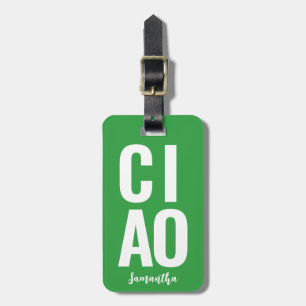 Etiqueta Para Maletas Moderno y gracioso Ciao audaz Neon Green