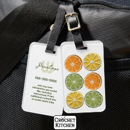 Etiqueta Para Maletas Moderno Y Luminoso Recortes Frescos De Fruta De Cr