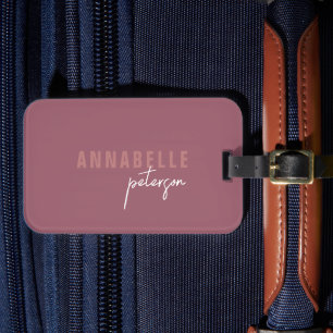 Etiqueta Para Maletas Moderno y sencillo Rosa Minimalista personalizado