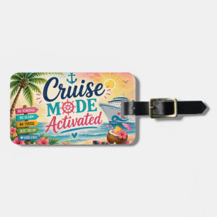 Etiqueta Para Maletas Modo Crucero Activado Tropical