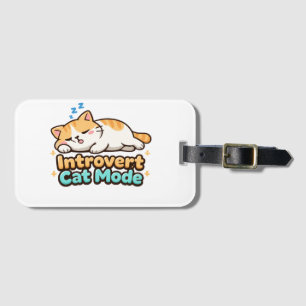 Etiqueta Para Maletas Modo Gato Introvertido Divertido