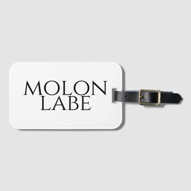 Etiqueta Para Maletas Molon Labe (Anverso horizontal)