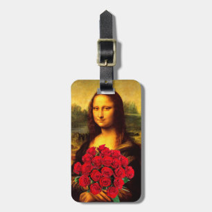 Etiqueta Para Maletas Mona Lisa Con Bouquet De Rosas Rojas