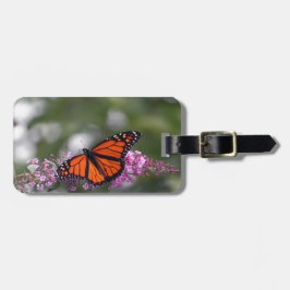 Etiqueta Para Maletas Monarch Naranja Butterfly Floral