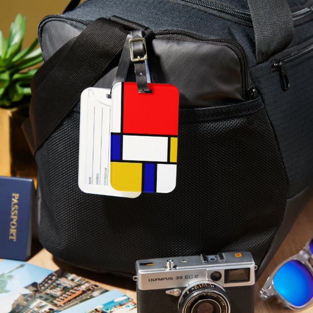 Etiqueta Para Maletas Mondrian 2 (Anverso & Reverso)