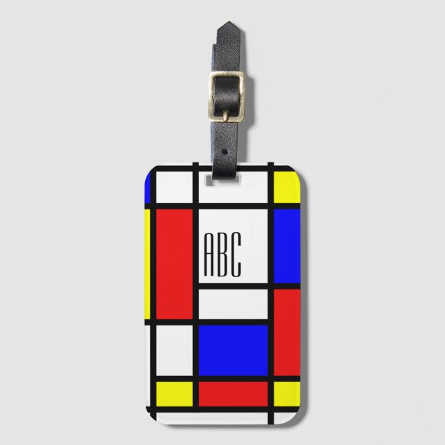 Etiqueta Para Maletas Mondrian inspiró (Anverso vertical)