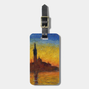Etiqueta Para Maletas Monet Sunset Venecia Colorido Impresionismo Arte