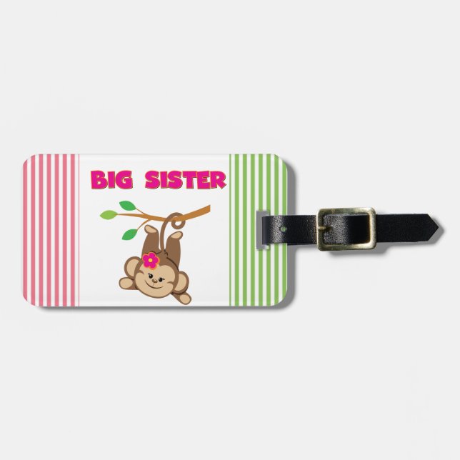 Etiqueta Para Maletas Monkey Big Sister (Frente Horizontal)