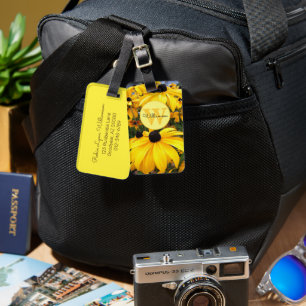 Etiqueta Para Maletas Monogram Rudbeckia Black Eyed Susan Flower Persona