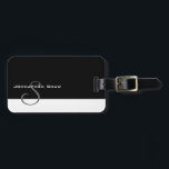 Etiqueta Para Maletas Monograma 5 personalizado<br><div class="desc">Un diseño muy sencillo de blanco y negro,  pero moderno y elegante a la vez. Cambie la letra grande "S" por la inicial de su apellido para obtener una apariencia monogramada de personalizado.</div>