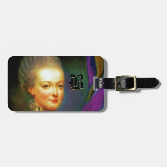 Etiqueta Para Maletas Monograma barroco francés del delfín (Frente Horizontal)