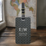 Etiqueta Para Maletas Monograma Black Faux Metallic Elegante<br><div class="desc">Aumente su experiencia de viaje con nuestro clásico elegante y moderno Monograma Minimalista Etiqueta para el equipaje. Este accesorio de diseño meticuloso combina a la perfección la elegancia atemporal con el minimalismo contemporáneo, asegurando que su equipaje se destaque con la sofisticación. Diseñada con precisión y atención a los detalles, esta...</div>