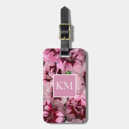 Etiqueta Para Maletas Monograma Carnación rosa Enero Flor de cumpleaños