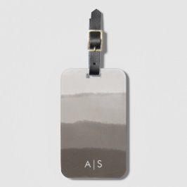 Etiqueta Para Maletas Monograma Chic de Acuarela Davy Gray Ombre