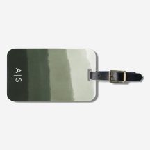 Monograma Chic de Acuarela Jungle Verde Ombre