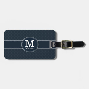 Etiqueta Para Maletas Monograma clásico profundo del personalizado de