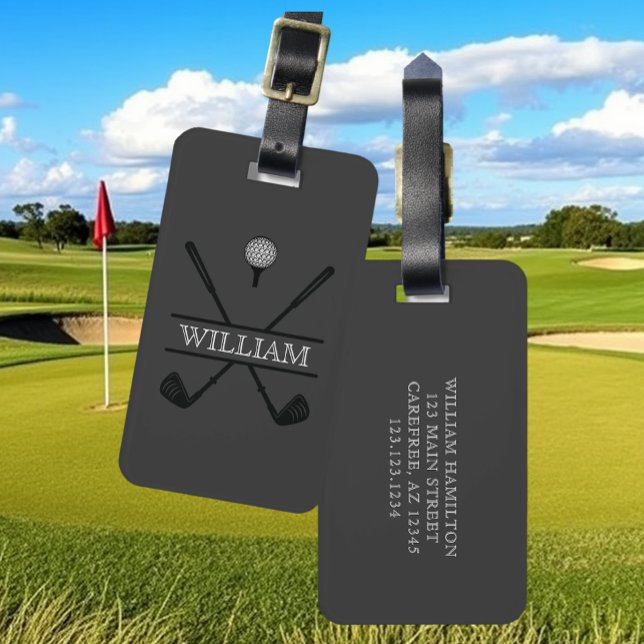 Etiqueta Para Maletas Monograma cruzado personalizado (Subido por el creador)