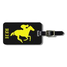 Monograma de bricolaje Caballo de carreras amarill
