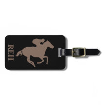 Monograma de bricolaje caballo de carreras marrón