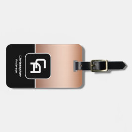 Etiqueta Para Maletas Monograma de cobre metálico