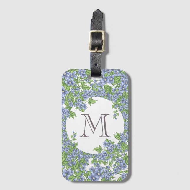Etiqueta Para Maletas Monograma de flor (Anverso vertical)
