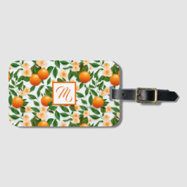 Etiqueta Para Maletas Monograma de Flor de Cítrico con Estilo