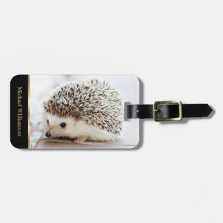 Etiqueta Para Maletas Monograma de fotografía de hedgehg para bebés