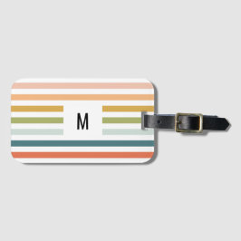 Etiqueta Para Maletas Monograma de franjas coloridas