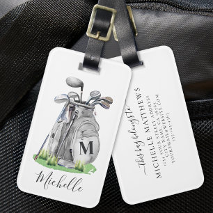 Etiqueta Para Maletas Monograma de Golf Personalizado