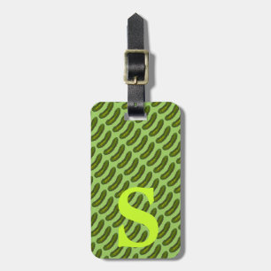 Etiqueta Para Maletas Monograma de Green Deli Dill Pickle Personalizado