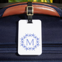 Monograma de la corteza de estaño azul y blanco