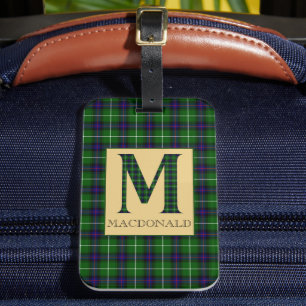 Etiqueta Para Maletas Monograma de MacDonald Tartan M