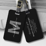 Etiqueta Para Maletas Monograma de nombre inicial blanco negro<br><div class="desc">Crea Tu Propio Personalizado Elegante Blanco Blanco Blanco Blanco Elegante Nombre Monograma Etiqueta De Equipaje. Esta moda y elegante etiqueta para el equipaje es un accesorio perfecto para el viajero mundial o cualquier persona con un funda serio de la lujuria. Con un único monograma simple en el frente con un...</div>