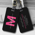 Etiqueta Para Maletas Monograma de nombre inicial rosado de viajero pers<br><div class="desc">Crea Tu Propio Elegante Y Elegante Etiqueta De Equipaje Monograma De Nombre Inicial Rosado Del Viajero Personalizado World. Esta moda y elegante etiqueta para el equipaje le aporta un toque refinado a cualquier experiencia de viaje, lo que lo convierte en el accesorio perfecto para el viajero mundial o cualquier persona...</div>