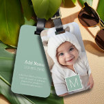 Etiqueta Para Maletas Monograma de Personalizado de Collage de fotos bla<br><div class="desc">Puedes usar fotos de Instagram para este diseño. Utiliza tres fotos cuadradas para crear un regalo único y personal. O puedes mantener al cachorro hipster y hacer un keepsake de moda.</div>