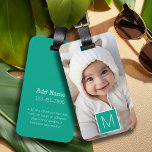 Etiqueta Para Maletas Monograma de Personalizado de Collage de fotos Esm<br><div class="desc">Puedes usar fotos de Instagram para este diseño. Utiliza tres fotos cuadradas para crear un regalo único y personal. O puedes mantener al cachorro hipster y hacer un keepsake de moda.</div>