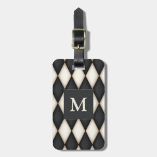 Etiqueta Para Maletas Monograma de Personalizado dramático de Harlequin