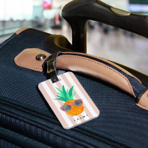 Etiqueta Para Maletas Monograma de piña fiesta
