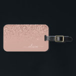 Etiqueta Para Maletas Monograma de Purpurina de Rosa Rubor Rosa Girly<br><div class="desc">Oro Rosa - Etiqueta de la bolsa de equipaje del Purpurina de espuma rosada Rubor Monograma Nombre del equipaje. Esto hace que el dulce perfecto cumpleaños 16,  boda,  ducha de novia,  ducha de bebé o fiesta de soltera sea regalo para alguien que decora su habitación con estilo.</div>