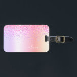 Etiqueta Para Maletas Monograma de purpurina rosa dorado púrpura arcoíri<br><div class="desc">Arcoíris Pastel - Monograma de metal con falso foil dorado, rosa sonrosado y purpurina brillante metálica cepillada para nombre e inicial para bolso o equipaje. Esto hace que el regalo perfecto para cumpleaños de 16 años, boda, despedida de soltera, aniversario, baby shower o fiesta de soltera para alguien que ama...</div>