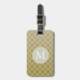 Etiqueta Para Maletas Monograma de quatrefoil de oro de moda