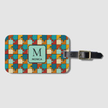 Monograma de rompecabezas de rompecabezas vintage