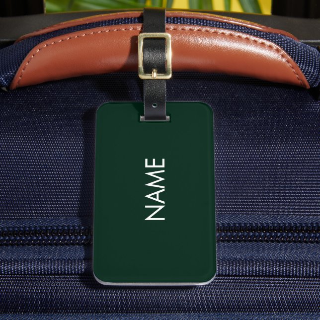 Etiqueta Para Maletas Monograma de texto elegante de nombre personalizad (Anverso In situ 2)