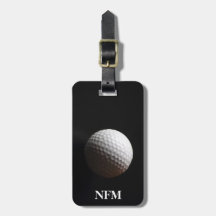 Monograma de viaje Pelota de Golf Blanca sobre Neg